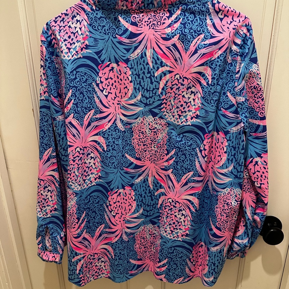 Lilly Pulitzer Blue & Pink Pineapple Print Tunic - Picture 2 of 3